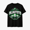 Baju Permainan Angka Hijautoto warna hitam dengan desain grafis hijau dan putih